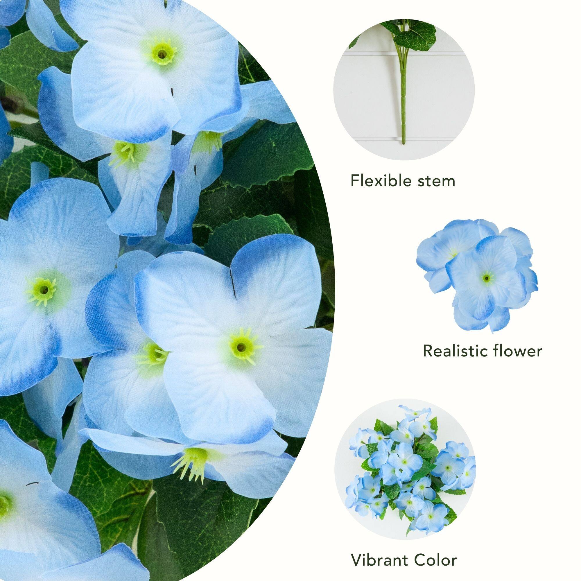 14" UV Resistant Artificial Hydrangea Bushes